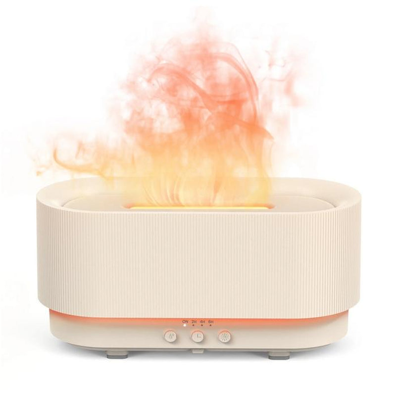 Sejoy Essential Oil Diffuser for Home Bedroom, 300Ml Cool Mist Humidifier with Flame Light, 6 Colors Changed, Dark Wood Grain