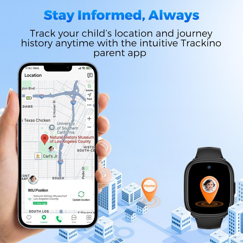 Miro Kids 4G Cellular Watch GPS Tracking as Smartphone Use - Waterproof, In-Class Mode, Supports 4 Modes & 8+ Bands, MIRO-W1 Model - Card