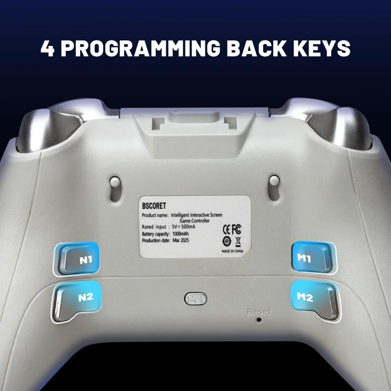 Interactive Screen Wireless Gaming Controller for Pc/Switch/Switch 2/Ps4/Tv/Ios/Android,Hall Effect Stick & Trigger, Gamepad, RGB Lighting,Remappable Buttons Console Bluetooth