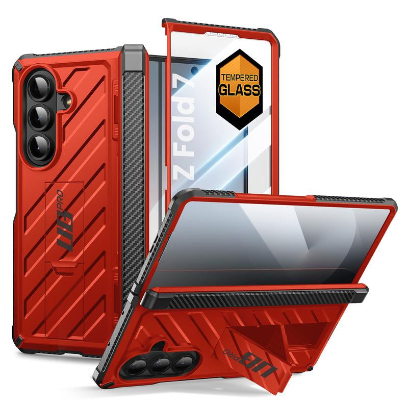 SUPCASE for Samsung Galaxy Z Fold 7 Case with Kickstand UB Pro Built-In Tempered Glass Screen Protector Hinge Coverage Military-Grade Protection Full-Body Heavy-Duty Rugged Phone Case Magsafe Compatible Anti-Slip Grip Support Magnetic Wireless