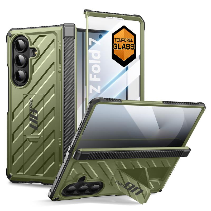SUPCASE for Samsung Galaxy Z Fold 7 Case with Kickstand UB Pro Built-In Tempered Glass Screen Protector Hinge Coverage Military-Grade Protection Full-Body Heavy-Duty Rugged Phone Case Magsafe Compatible Anti-Slip Grip Support Magnetic Wireless