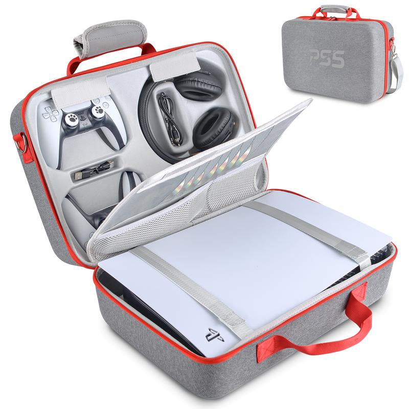 Carrying Case Compatible with PS5, Hard Shell Carry Case Travel Bag, Organizer Protective Case for Playstation 5 Console,Dual Controller and Accessories