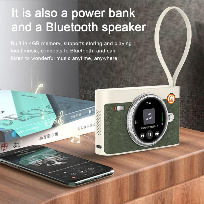 GS Wear Power Bank - 10000Mah Portable Charger with 22.5W Fast Charge, Translate ,Built-In Bluetooth Speaker & AI Voice, Dual Output Ports Compatible with Android, Iphone, Ipad | PD/QC Alarm Clock