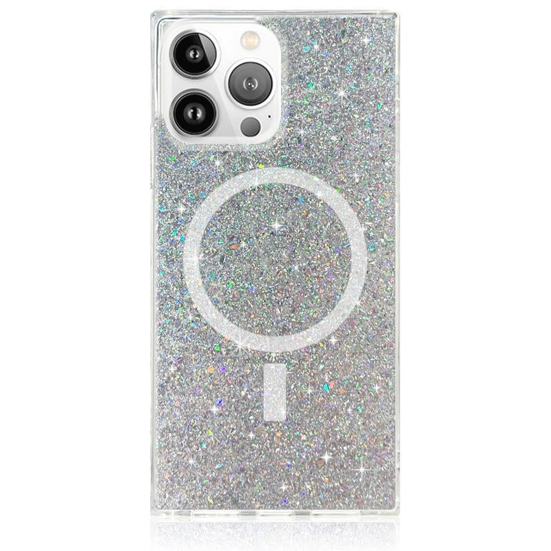 SQUARE® Silver Glitter Iphone Case