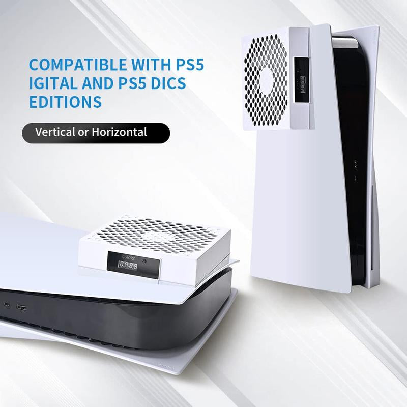G-STORY PS5 Cooling Fan, PS5 Fan Cooler System, Speed Automatically Adjusted by Temperature, Low Noise, RGB LED Accessories Console Cover Ps5 Accessories Gamesircontroller