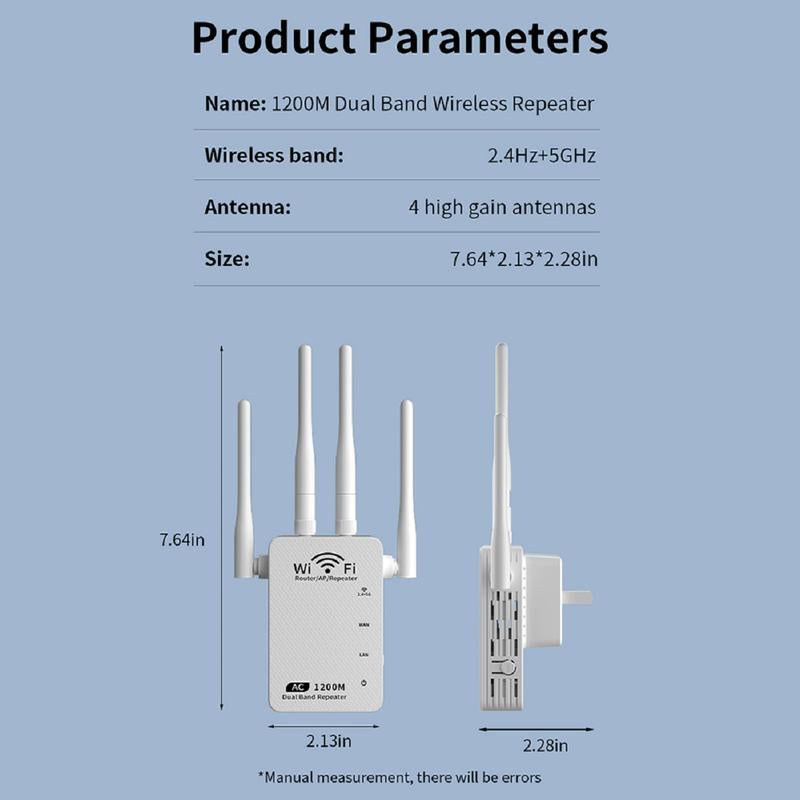 2025 Upgraded 5G Wifi Extender – Dual-Band 5Ghz/2.4Ghz, Covers up to 10,000 Sq. Ft., Supports 100 Devices, Perfect for Home, Office & Gifting