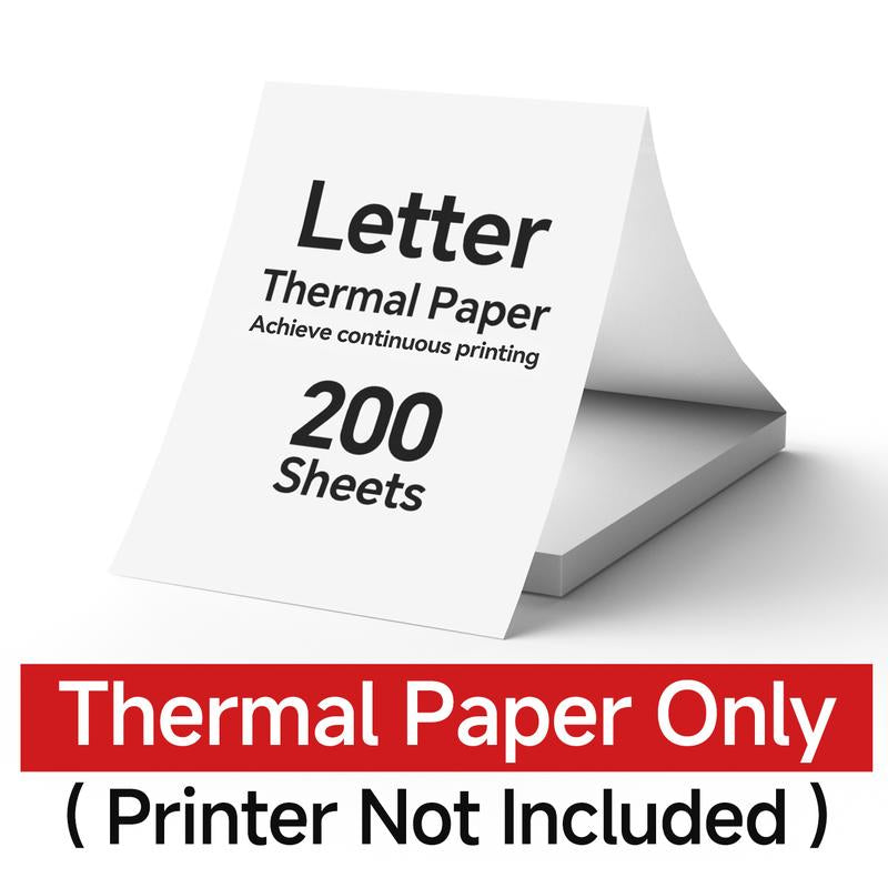 Portable Wireless Thermal Printer for Travel – 300DPI Inkless Mobile Bluetooth Printer, Supports 8.5" X 11" US Letter & A4, for Home, Office, and On-The-Go Printing