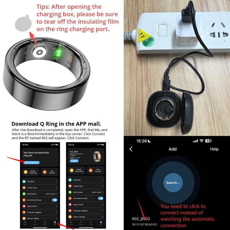 COLMI COLMI Smart Ring, Multifunctional Fashionable Smart Ring with Built-In Battery, Waterproof Sports Ring Fitness Tracker with Multi-Sport Mode for Men & Women, Wearable Fitness Tracker