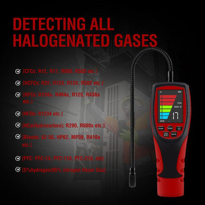 Refrigerant Leak Detector [2025 Upgrade], Aprvtio ALD-200 PRO Freon Leak Detector, 3000Mah Battery, Freon Portable Gas Sniffer Automotive Halogen Gas Leak Detector for R410A R22 R1234YF R600A R290 Cfcs Hcfcs Hfcs, Freon Gas Meter with Audible Visual Alarm