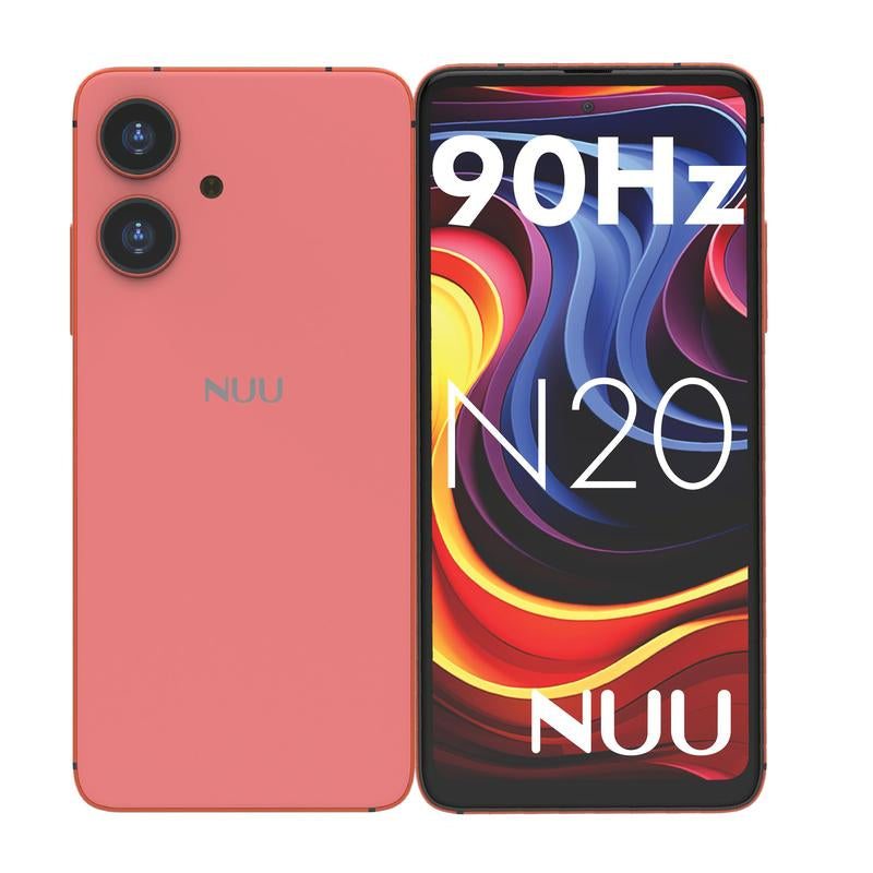 NUU N20 Basic Cell Phone Android 14 Unlocked for T-Mobile and More ,12GB( 6GB RAM + 6GB Virtual RAM )/128GB, Perfect for Teenagers, Dual SIM 4G, Octa-Core 6.6" 90Hz HD+, Fingerprint 1 Year USA Warranty