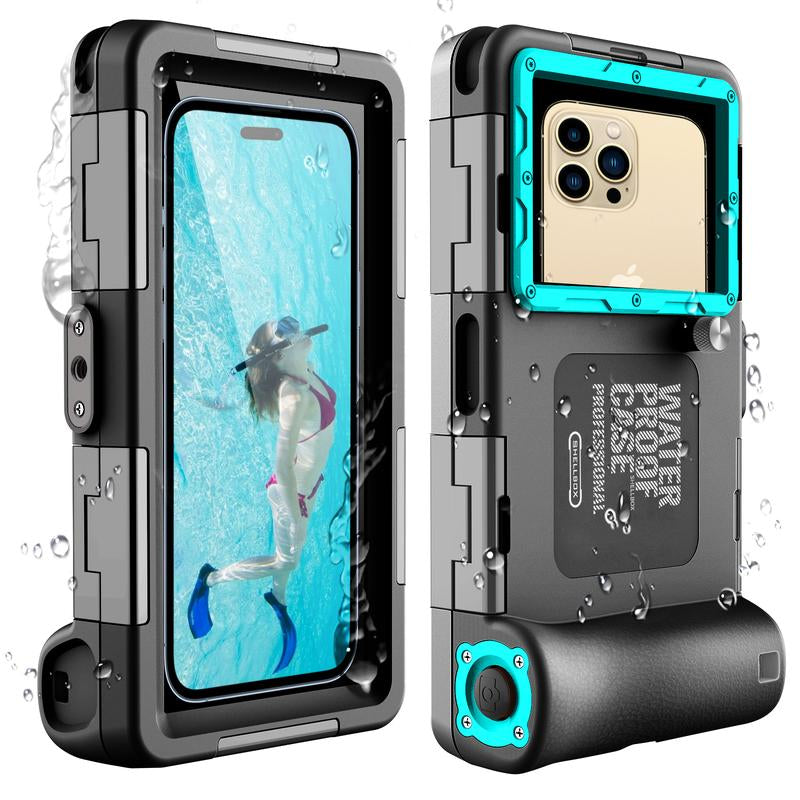 Underwater Snorkeling Diving Phone Case for Iphone 16/15/14/13/12/11 Pro Max/Xs/X Galaxy S24/S23/S22/S21, [50 Feet/15 Meters] Professional Scuba Diving Waterproof Phone Case Underwater Photo Video