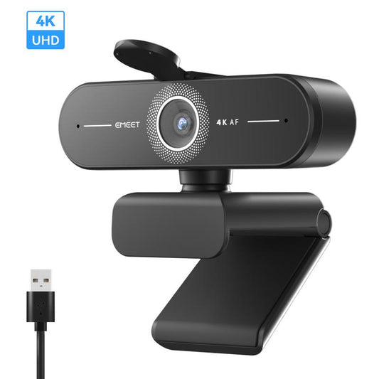 EMEET C60E 4K Ultra HD Webcam with Auto Focus 73° FOV for PC Gaming Switch2 Computer Camera 4K@30Fps 1080P@60Fps Fast Autofocus Auto Light Correction Plug & Play with Privacy Cover for Streaming Working Gaming