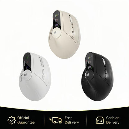 Monster-M2 MAX Version Bluetooth Wireless Mouse Ergonomic Vertical Vertical Mouse 2.4G Bluetooth Long Battery Life Laptop Desktop Computer Knob Function