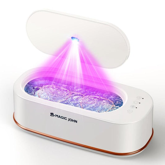 MAGIC JOHN 47Khz Ultrasonic Cleaner with Sterilization – Professional Jewelry & Eyewear Cleaning Machine, Portable for Home & Office