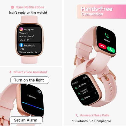 [Includes 3 Fashion Straps]Toobur Smart Watch with Smart Voice Assistant Activity Tracker with Answer/Make Calls/Sleep Monitor/100 Sports Models/Ip68 Waterproof Pedometer, Smartwatch Compatible Android Ios for Men Women