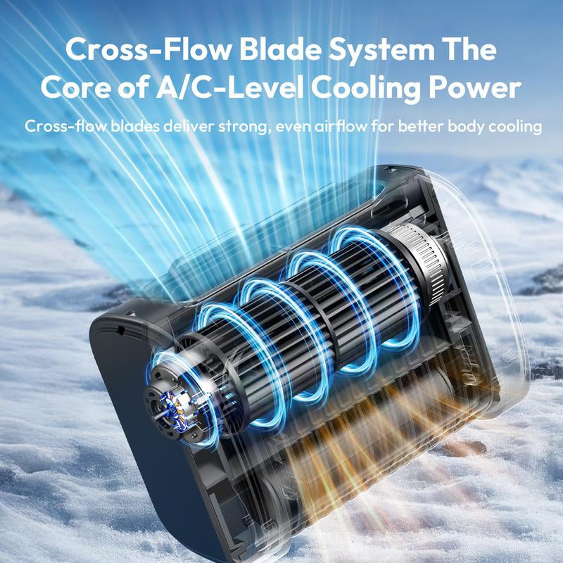 Aecooly Waist Fan Portable Hands Free Cooling Fan for Outdoor, Worksite & Summer Heat | Strong Airflow, Long Battery Life, Compact & Rechargeable,Summervibes