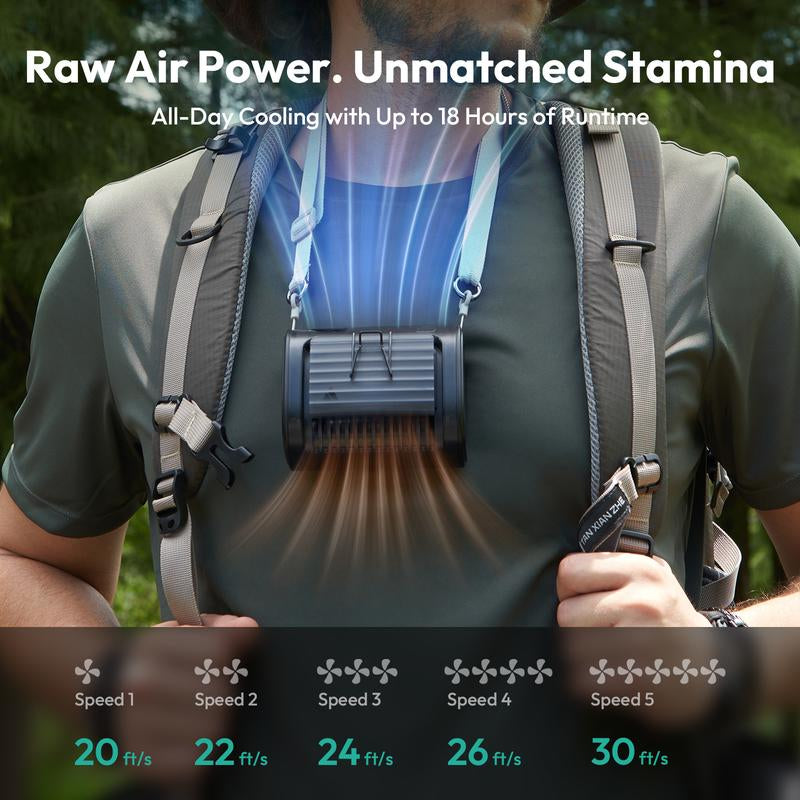 Aecooly Waist Fan Portable Hands Free Cooling Fan for Outdoor, Worksite & Summer Heat | Strong Airflow, Long Battery Life, Compact & Rechargeable,Summervibes