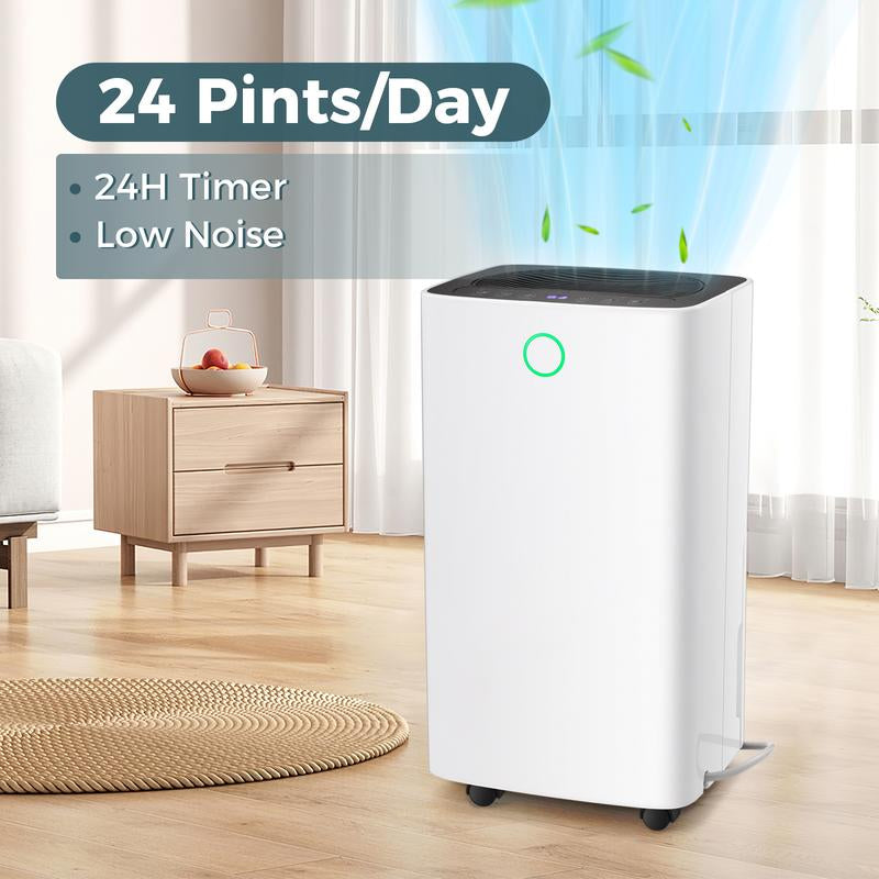 Xbeauty Home Dehumidifier, 50 Pint 4500 Square Feet Whole House Dehumidifier, Three LED Light Colors 4L Water Tank with Sleep Mode and Auto Defrost