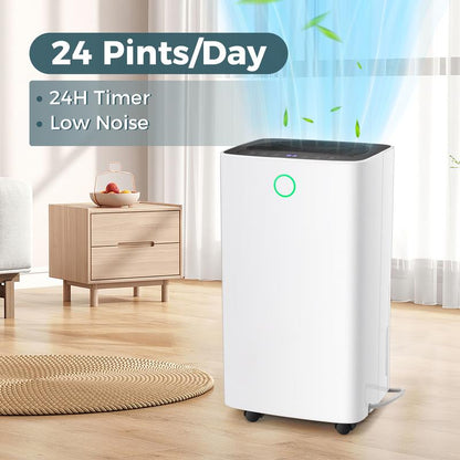 Xbeauty Home Dehumidifier, 50 Pint 4500 Square Feet Whole House Dehumidifier, Three LED Light Colors 4L Water Tank with Sleep Mode and Auto Defrost