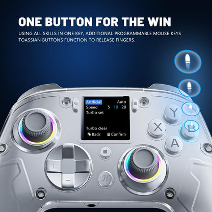 Interactive Screen Wireless Gaming Controller for Pc/Switch/Switch 2/Ps4/Tv/Ios/Android,Hall Effect Stick & Trigger, Gamepad, RGB Lighting,Remappable Buttons Console Bluetooth