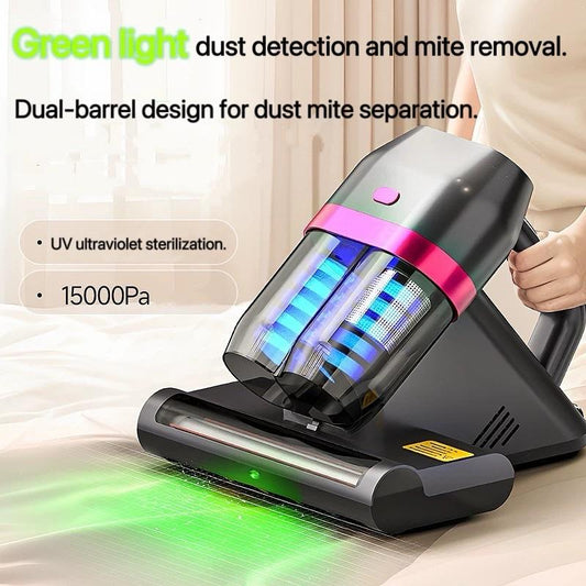 Bed Vacuum Cleaner with UV-C Light, Ultrasound & 14Kpa Suction | 36,000 RPM Tapping | Ideal for Bedding, Sofa & Pet Hair Removal