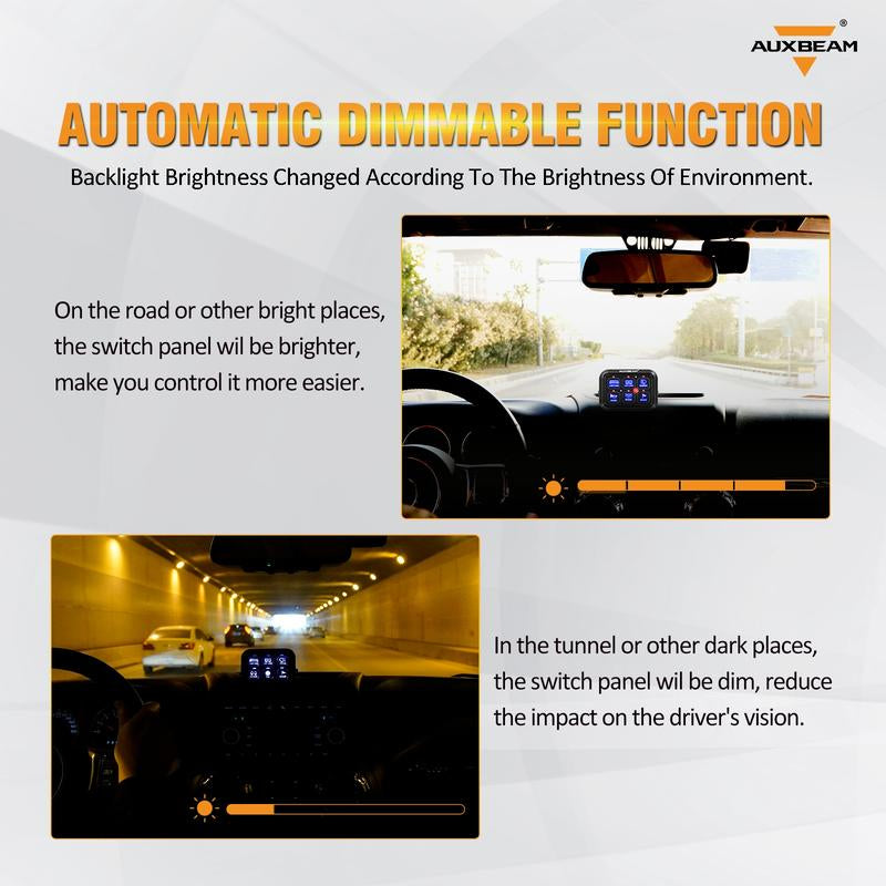 Auxbeam BC60 6 Gang Switch Panel Off-Road Light Controller