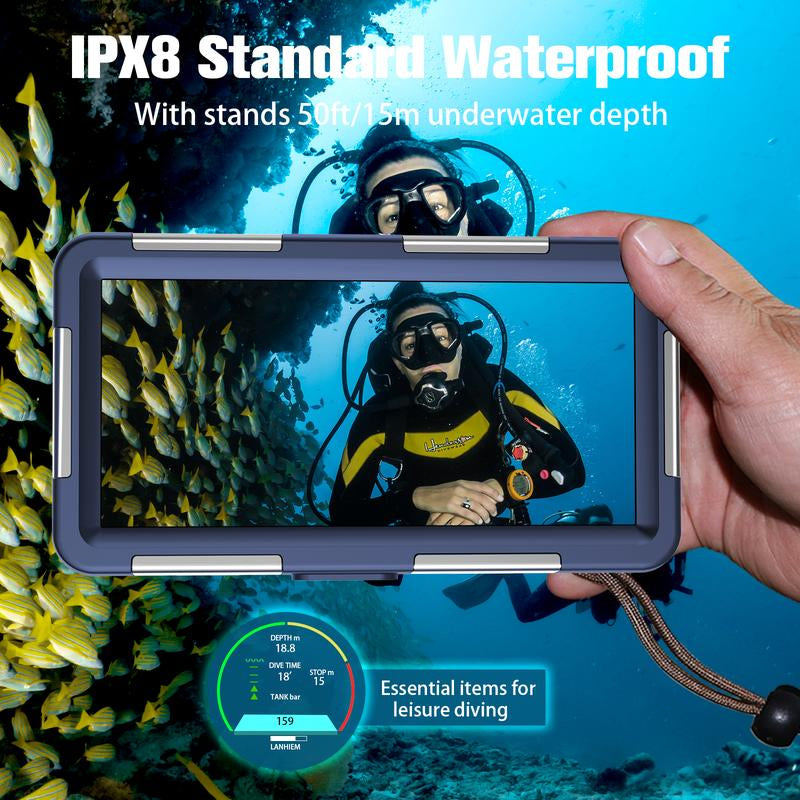 Underwater Snorkeling Diving Phone Case for Iphone 16/15/14/13/12/11 Pro Max/Xs/X Galaxy S24/S23/S22/S21, [50 Feet/15 Meters] Professional Scuba Diving Waterproof Phone Case Underwater Photo Video