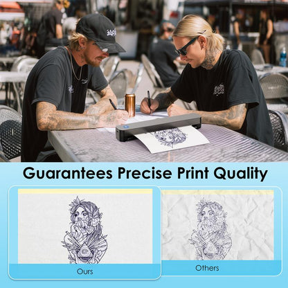 KNAON Tattoo Printer - Wireless Bluetooth Thermal Printer for Tattoo Artists & Beginners,Compatible with Smartphone,Tablet & PC