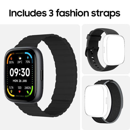 [Includes 3 Fashion Straps]Toobur Smart Watch with Smart Voice Assistant Activity Tracker with Answer/Make Calls/Sleep Monitor/100 Sports Models/Ip68 Waterproof Pedometer, Smartwatch Compatible Android Ios for Men Women
