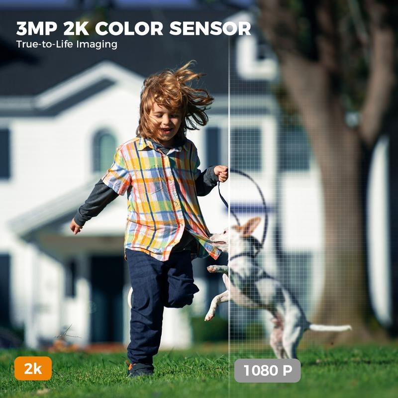 2K Wireless Outdoor Security Camera – 5200Mah Battery Powered, AI Motion Detection, Full-Color Night Vision, Two-Way Audio, IP65 Waterproof, 30‑Day Free Cloud Trial, Ios/Android Compatible