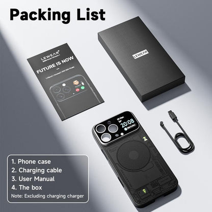 1. 75-Inch AMOLED HD Screen Phone Case, Magnetic Mobile Phone Wireless Charging, Ultra-Thin Design, BT Camera Real-Time Preview, BT Message, IP68 Waterproof, Music, Weather, Calculator, Timer, 10-Second Video Dial Customization, Practical Gadgets, Gift