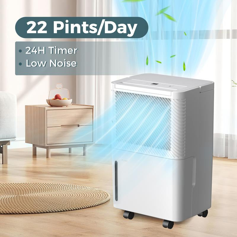 Xbeauty Home Dehumidifier, 50 Pint 4500 Square Feet Whole House Dehumidifier, Three LED Light Colors 4L Water Tank with Sleep Mode and Auto Defrost