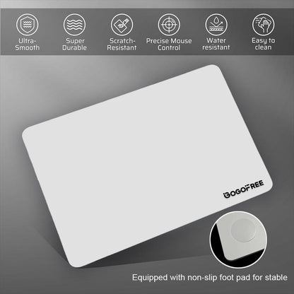 GOGOFREE Premium Tempered Glass Mouse Pad - Ultra-Smooth Gaming & Office Surface, Non-Slip Base, Durable & Easy to Clean - Ideal for Gamers & Professionals