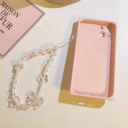 Adorable Pink Bear-Themed Phone Lanyard with a Love Bow - a Fashionable and Secure Hands-Free Accessory. Smartphone Cellphone