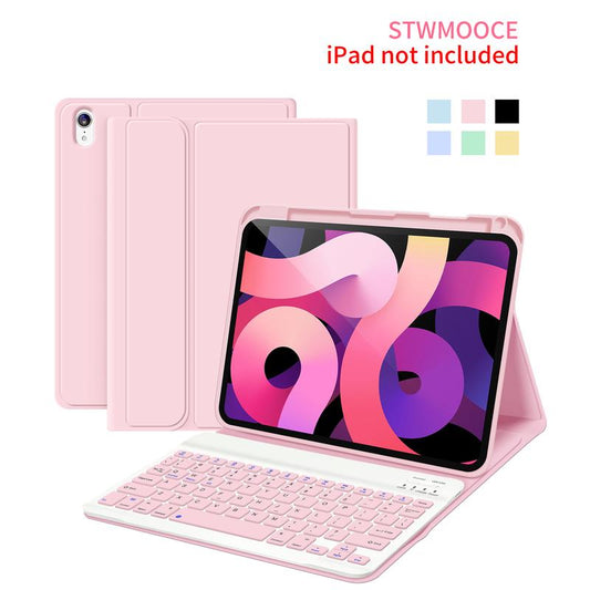 STWMOOCE Ipad Keyboard Case with Pencil Holder for 10.2" 7/8/9Th Gen, 10.9" 10Th Gen Ipad/Air4/5Th,11" Air(M2/M3)/Pro 2/3/4Th/A16 -Wireless Pink Cover
