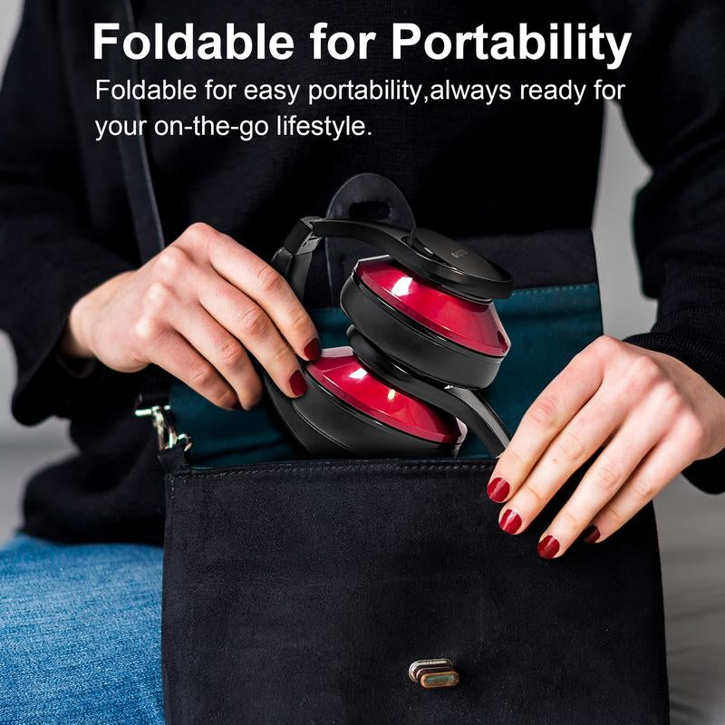 Bluetooth Headphones over Ear, 40H Playtime & 3D Music Modes, Wireless Headset with Mic, Hifi Stereo, Foldable & Lightweight, Deep Bass for Home, Office, Cellphone, PC, Etc.