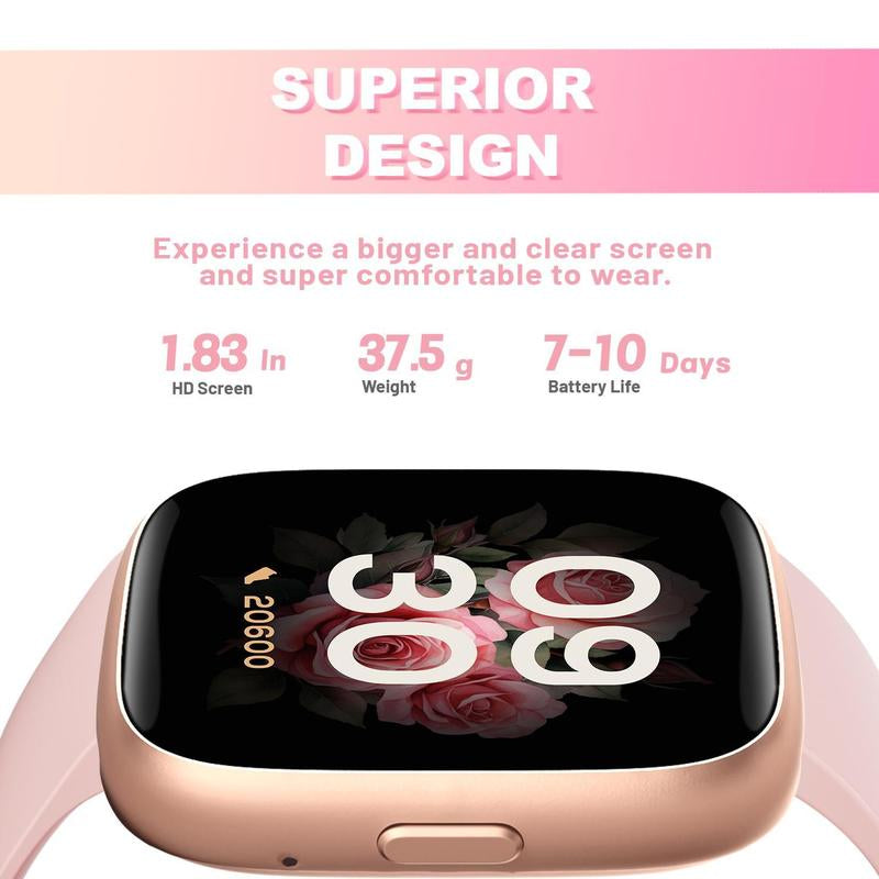 [Includes 3 Fashion Straps]Toobur Smart Watch with Smart Voice Assistant Activity Tracker with Answer/Make Calls/Sleep Monitor/100 Sports Models/Ip68 Waterproof Pedometer, Smartwatch Compatible Android Ios for Men Women