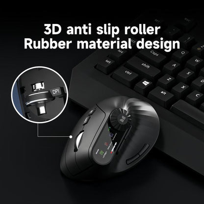 Monster-M2 MAX Version Bluetooth Wireless Mouse Ergonomic Vertical Vertical Mouse 2.4G Bluetooth Long Battery Life Laptop Desktop Computer Knob Function