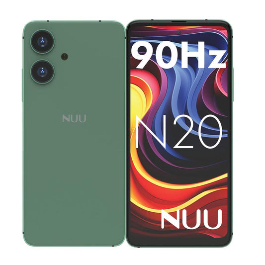 NUU N20 Basic Cell Phone Android 14 Unlocked for T-Mobile and More ,12GB( 6GB RAM + 6GB Virtual RAM )/128GB, Perfect for Teenagers, Dual SIM 4G, Octa-Core 6.6" 90Hz HD+, Fingerprint 1 Year USA Warranty