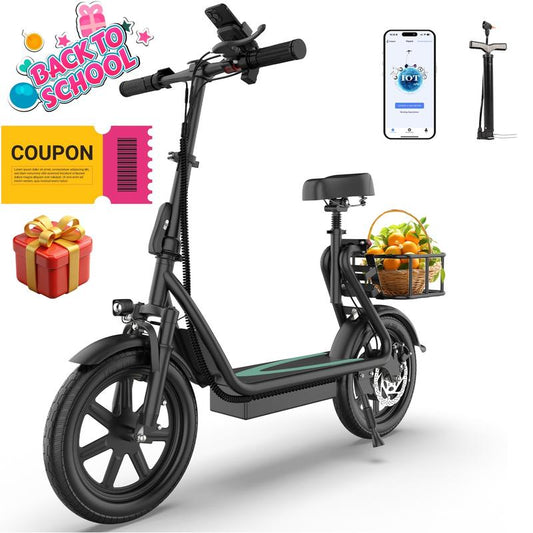 Electric Scooter, 500W Motor, Top Speed 22 MPH, Long Battery Life, 22-28 Miles per Charge, LCD Display, Dual Braking System Commuter Scooter for Adults
