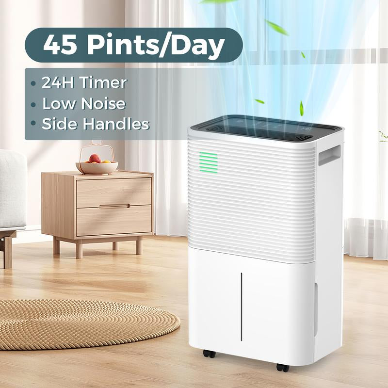 Xbeauty Home Dehumidifier, 50 Pint 4500 Square Feet Whole House Dehumidifier, Three LED Light Colors 4L Water Tank with Sleep Mode and Auto Defrost
