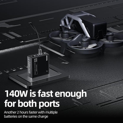 MOVE SPEED 140W USB C Charger PD3.1 Gan 4-Port Compact Laptop Wall Charger Foldable Plug 3Xusb-C Ports Fast Charging for Macbook Pro/Air, Iphone, Ipad Pro, Dell XPS Etc (With 140W Cable)
