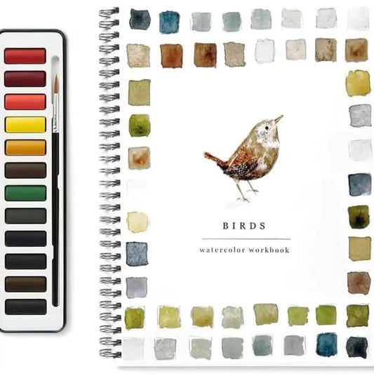 Beginner-Friendly Birds Watercolor Workbooks, Art Craftspainting Supplies, Water Color Book for Kids Adults Teens(Animals)