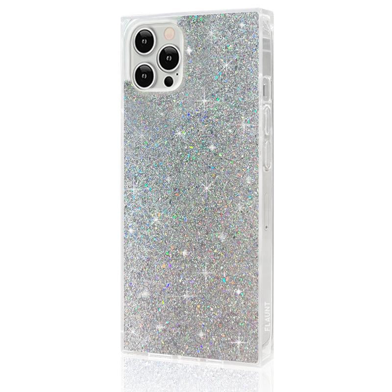 SQUARE® Silver Glitter Iphone Case