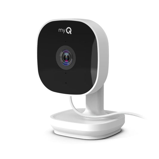 Myq Smart Indoor Security Camera – 1080P HD Video, Night Vision, Motion Detection, Wi-Fi, Two-Way Audio, Smartphone Control Lens