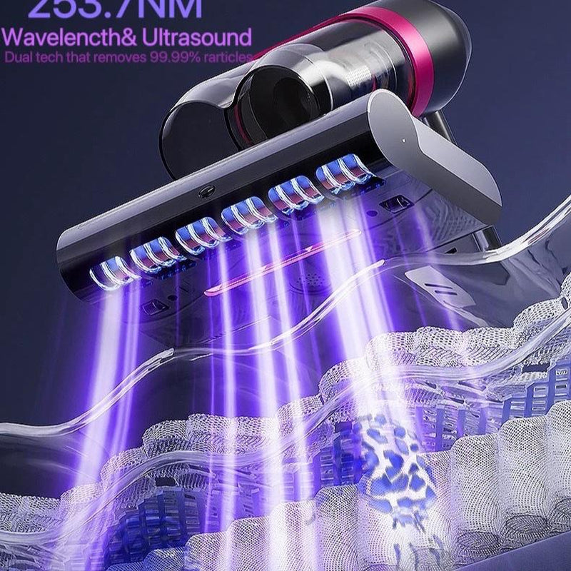 Bed Vacuum Cleaner with UV-C Light, Ultrasound & 14Kpa Suction | 36,000 RPM Tapping | Ideal for Bedding, Sofa & Pet Hair Removal