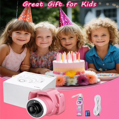 Children'S Camera Toys for Boys and Girls Aged 3-12, Toddler Camera with Projector, 4K HD Selfie Digital Video Camera, Downloadable Music, Best Holiday Gift. Video Creator, Photo Creator, Children'S Vlog Maker, Children'S Memory Recorder