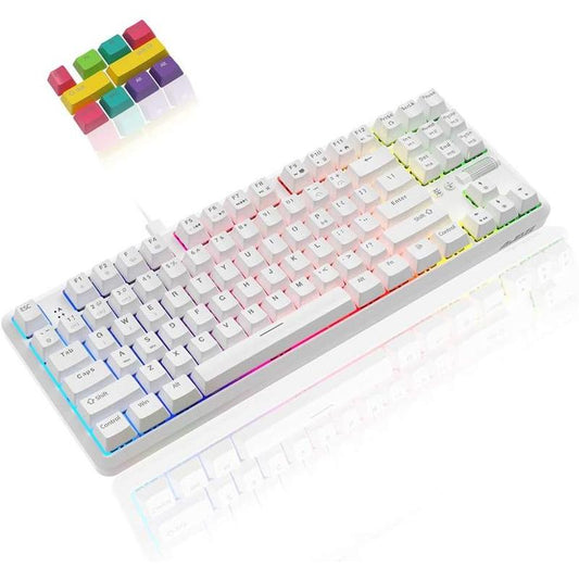 AJAZZ K870T TKL Wired/Wireles RGB Mechanical Keyboard | Rechargeable 2000Mah Tenkeyless Bluetooth Keyboard with Volume Wheel Design