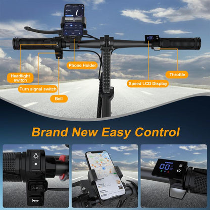 Electric Scooter, 500W Motor, Top Speed 22 MPH, Long Battery Life, 22-28 Miles per Charge, LCD Display, Dual Braking System Commuter Scooter for Adults