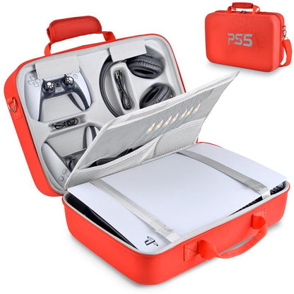 Carrying Case Compatible with PS5, Hard Shell Carry Case Travel Bag, Organizer Protective Case for Playstation 5 Console,Dual Controller and Accessories